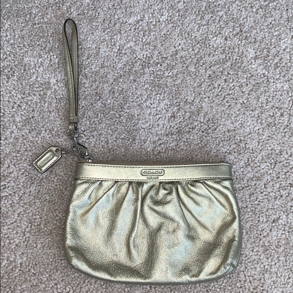 COACH gold clutch